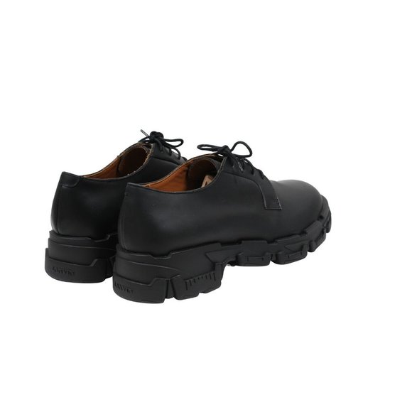 Lanvin Mens Derbys US 11.5 EU 44.5 Flat Black Leather Chunky Asymmetrical Sole